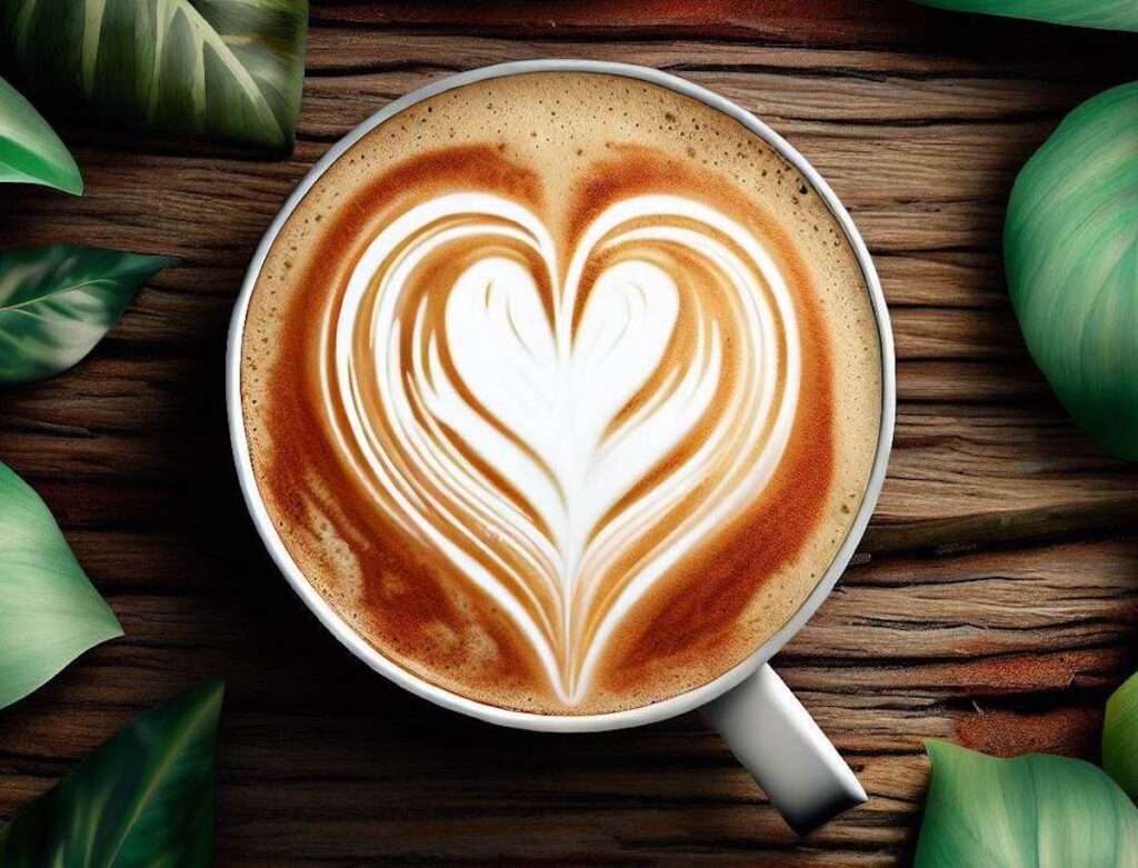 café latte art coeur