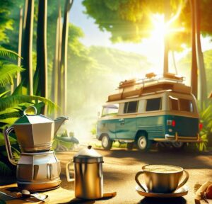 camping car cafetiere jungle
