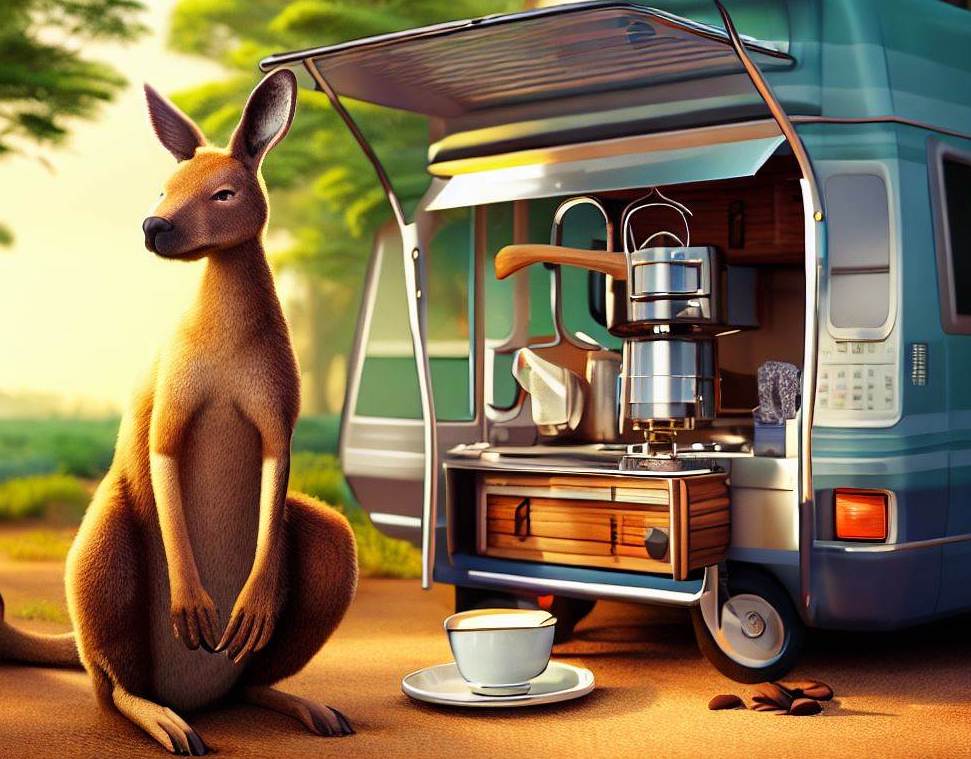 kangaroo camping coffee