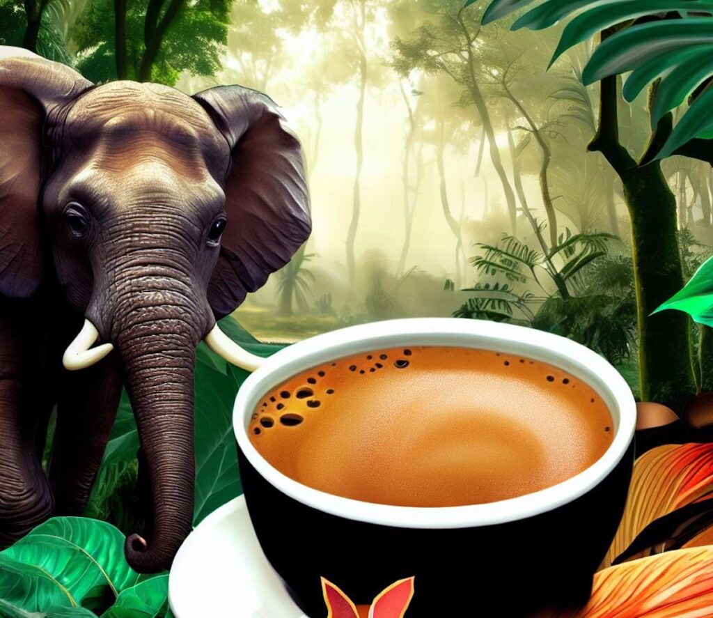 coffee elephant jungle